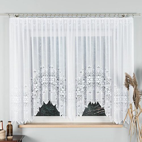 NADIA - Készre varrt jacquard függöny alul kivágással - 400x160 cm - fehér 146637613
