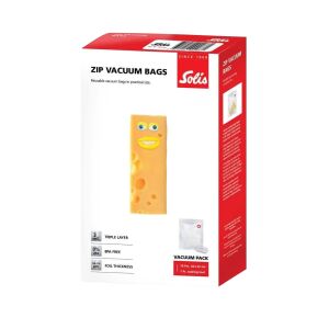 Set 10 pungi pentru vidat cu fermoar, Solis, Zip, 20x23, transparent 146639004 - Pungi de vidat