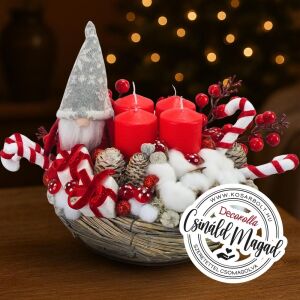 Csináld magad - Édes manó karácsony - Adventi koszorú 146640657 - Koszorú