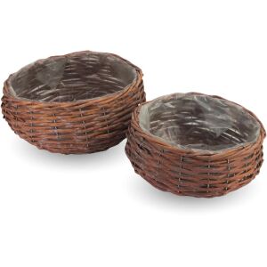 Virágkötészeti fonott tál bélelt 2db/szett 6/# 30*15cm,  25*12cm 146640712 - Kaspó