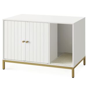 Feandrea macskaalom-bútor 80 × 50 × 55 cm, fehér és arany színben 146640777 - Macskabútor