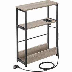 Mali pstolić s funkcijom punjenja, 18 x 45 x 58 cm, sivo smeđa/crna | VASAGLE 146642485 - Namještaj