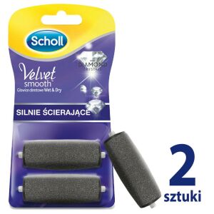 Zestaw 2 wkładów do pilników elektrycznych Scholl Velvet Smooth Wet & Dry z kryształkami diamentów, o dużej ziarnistości, w kolorze szarym 146643005 - Narzędzie do pielęgnacji stóp