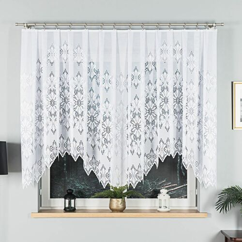 EMILIA - Készre varrt jacquard függöny hullámmintával - 340x140 cm - fehér 146643441