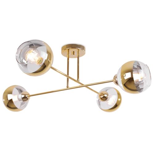 ASTURIA ARANY MENNYEZETI LÁMPA 4 LAPOS ARANY LÁMPÁVAL E27 146643842