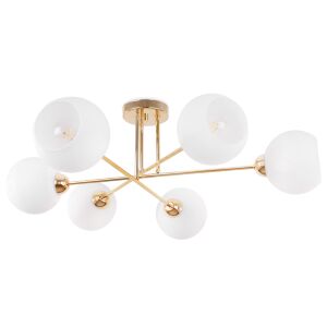 ASTURIA ARANY MENNYEZETI LÁMPA 6 LAPOS FEHÉR LÁMPABÚRÁVAL E27 146645117 - Mennyezeti lámpa