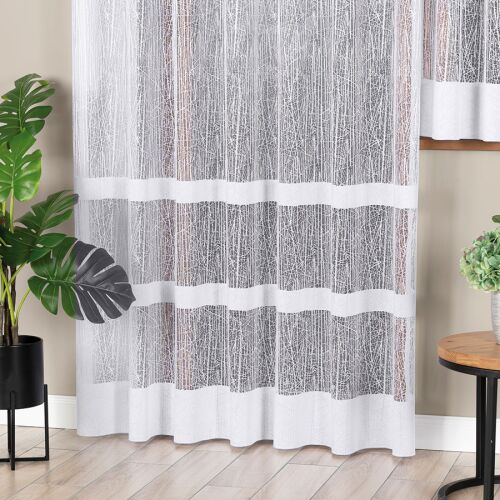 WIKTORIA - Készre varrt jacquard függöny egyenes szegéllyel - 200x250 cm - fehér 146646037