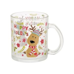 Cana Craciun din sticla, model ren, Happy Holidays, 330 ml 146646232 - Servirea