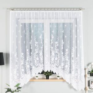 LUDWIKA - Készre varrt jacquard függöny alul kivágással - 300x180 cm - fehér 146646524 - Függöny