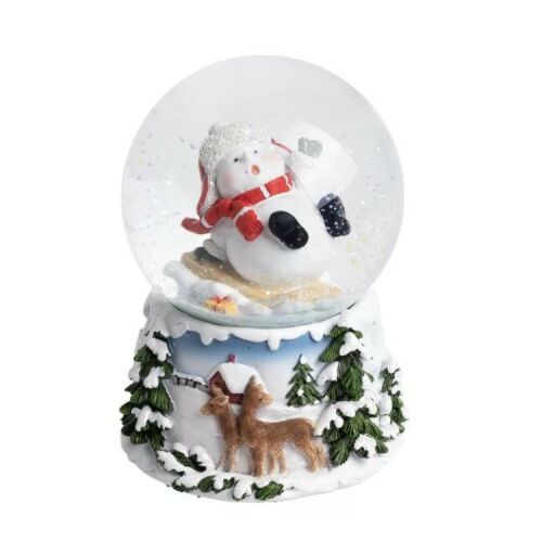 Hógömb, zenélő - hóember piros sállal 146649826