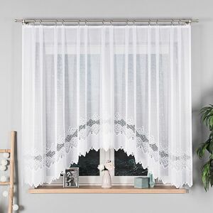 MODESTA - Készre varrt jacquard függöny alul kivágással - 300x160 cm - fehér 146650766 - Függöny