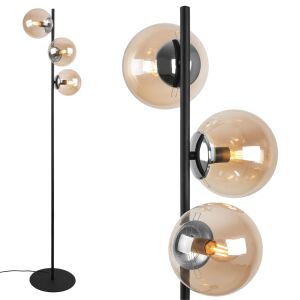 SIENA FEKETE-KRÓM ÁLLÓLÁMPA, 3 LAPOS MÉZLÁMPÁVAL 146651660 - Állólámpa