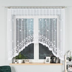 FLORENTYNA - Készre varrt jacquard függöny alul kivágással - 330x140 cm - fehér 146652115 - Függöny