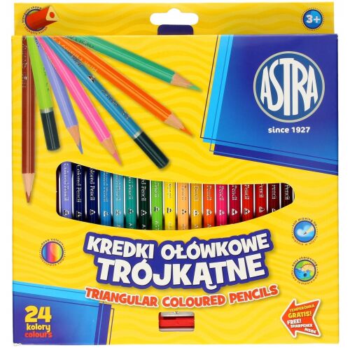 HÁROMSZÖGLETŰ CERUZÁK 24 SZÍNNEL ASTRA 31211003 A'6 146653805