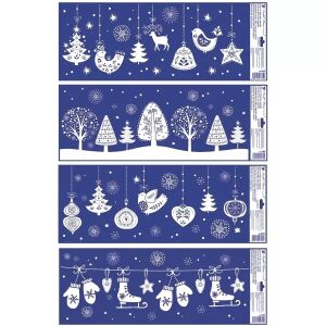 Glitzernde Aufkleber für Fenster - 60 x 23 cm, verschiedene Designs. 146654986 - Fensteraufkleber