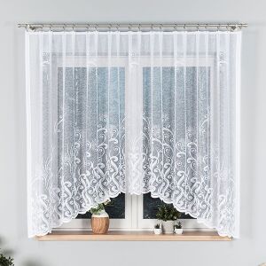 WANDA - Készre varrt jacquard függöny alul kivágással - 300x160 cm - fehér 146655392 - Függöny