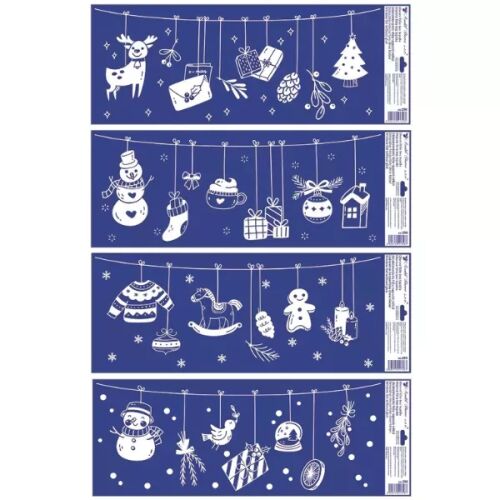 Decorațiuni sclipitoare autocolant pentru ferestre - 60 x 23 cm, diverse modele 146655413