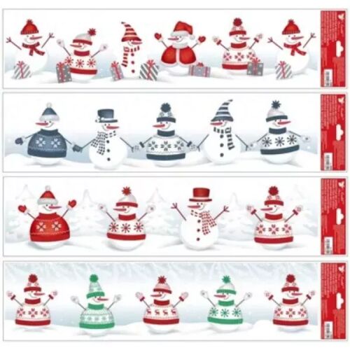 Schneemann-Motiv Glitzer-Fensteraufkleber - 64 x 15 cm, verschiedene Designs 146655498