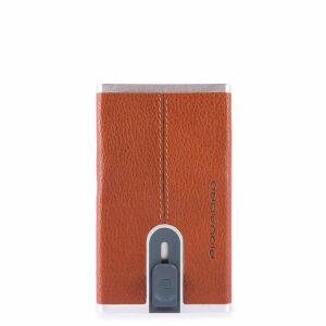 Piquadro, Piquadro, Leather Card Holder, Square Sliding System, Arancio, Unisex 146658077 - Férfi pénztárca