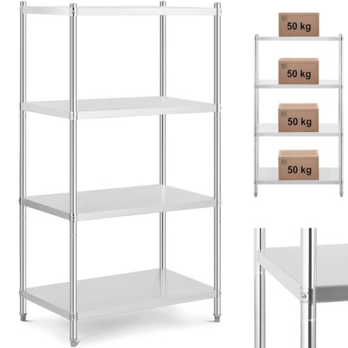 Fém tárolóállvány vendéglátáshoz, akár 200 kg-ig, 100 x 60 x 180 cm