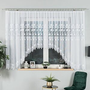 ELŻBIETA - Készre varrt jacquard függöny alul kivágással - 530x160 cm - fehér 146660711 - Függöny