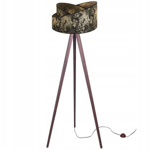 ÁLLÓLÁMPA, ÁLLÓ, ÁLLVÁNYOS, FA LÁMPABÚRA MINTÁVAL