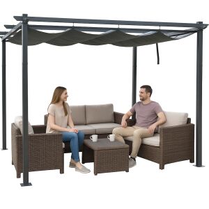 Terasz PERGOLA GAZEBO tetővel PAVILON 3x4m kerti