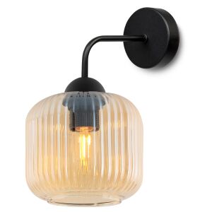 RIFFLE FEKETE FALI LÁMPA 1 TÁNYÉROS MÉZHENGERES LÁMPA E27