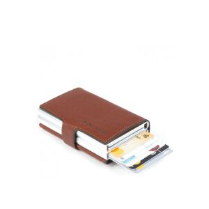 Piquadro, Black Square, Leather Card Holder, Square Sliding System with Double Credit Card Case, PP5472B3R, Brown, For Men 146663335 - Férfi pénztárca