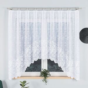 KINGA - Készre varrt jacquard függöny alul kivágással - 300x160 cm - fehér 146664099 - Függöny