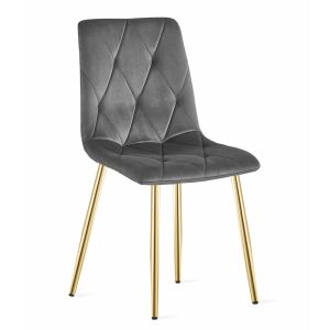 Krzesło LIBRA - ciemny szary aksamit / nogi kolor złoty x 1 146666501 - Étkező szék