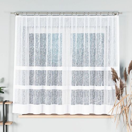 WIKTORIA - Készre varrt jacquard függöny egyenes szegéllyel - 310x160 cm - fehér 146666744