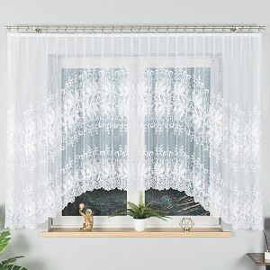 JOANNA - Készre varrt jacquard függöny alul kivágással - 400x160 cm - fehér 146670619 - Függöny