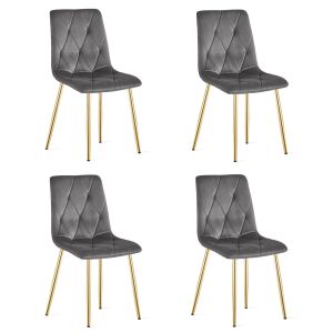 Krzesło LIBRA - ciemny szary aksamit / nogi kolor złoty x 4 146671665 - Bútor