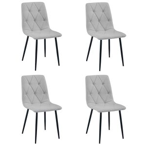 Krzesło LIBRA - jasny szary materiał / nogi czarne x 4 146672072 - Étkező szék