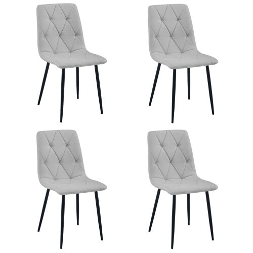 Krzesło LIBRA - jasny szary materiał / nogi czarne x 4 146672072