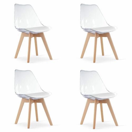MARK szék - átlátszó / natúr lábak x 4 146672157