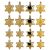 Törhetetlen karácsonyfadíszek, arany csillagok, 6/5 cm, 16 db. 146672461