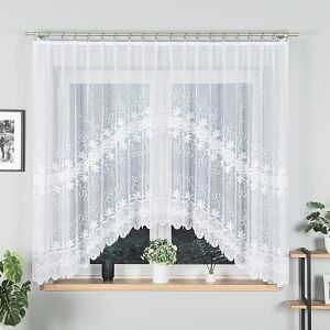 JOWITA - Készre varrt jacquard függöny alul kivágással - 300x160 cm - fehér 146672472 - Függöny