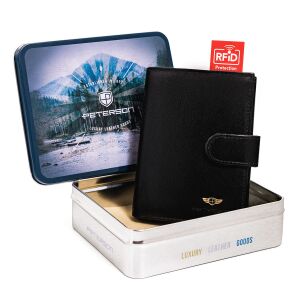 RFID-védett bőr kártyatartó pénztárca - Peterson 146673374 - Férfi pénztárca