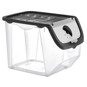 Zöldség- és gyümölcstároló fedéllel, fekete, 12 l