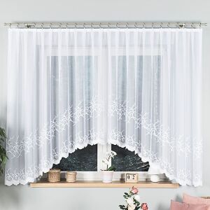 BAKARO - Készre varrt jacquard függöny alul kivágással - 420x160 cm - fehér 146674908 - Függöny