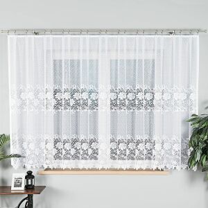 DEMETRIA - Készre varrt jacquard függöny egyenes szegéllyel - 400x160 cm - fehér 146675327 - Függöny