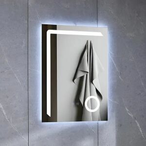 Téglalap alakú LED tükör, 60x80cm, Linea Touch, páramentesítő rendszer, fényerő-szabályozható