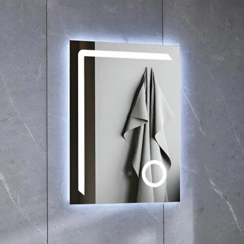 Téglalap alakú LED tükör, 60x80cm, Linea Touch, páramentesítő rendszer, fényerő-szabályozható 146678133