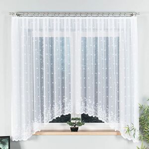 KAROLINA - Készre varrt jacquard függöny alul kivágással - 400x170 cm - fehér 146679749 - Függöny