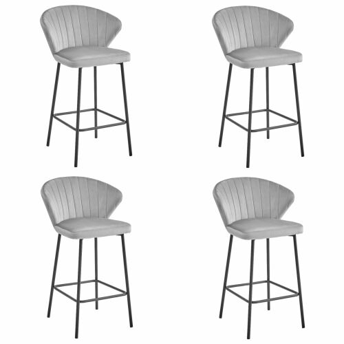 GATTA szék - ezüstszürke bársony / fekete lábak x 4 146679924