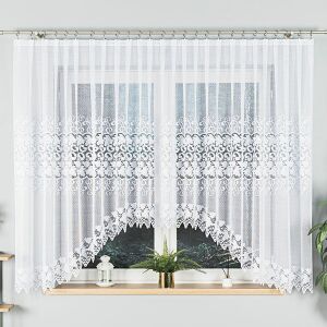 HERNANI - Készre varrt jacquard függöny alul kivágással - 410x160 cm - fehér 146681110 - Függöny