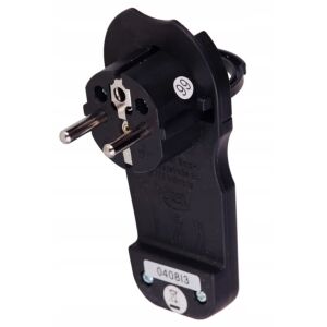 Lapos dugó fogantyúval, fekete, 7mm, 2P+Z, 16A, 3500W, földeléssel