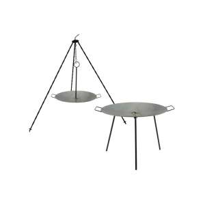 Vas grill tárcsa - boronatárcsa two-in-one 60cm, with tripod stand, hanging and standing - Griddle